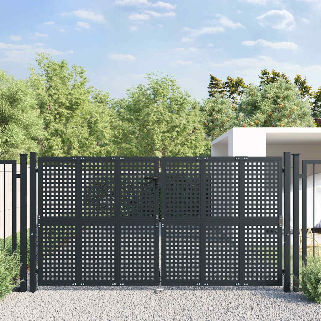 vidaXL Gartentor Anthrazit 300x150 cm Stahl