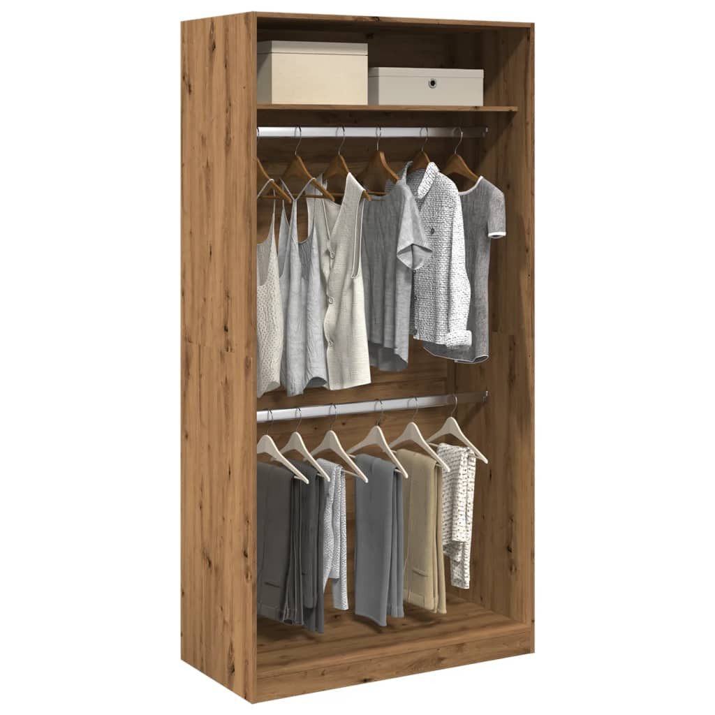 vidaXL Kleiderschrank Artisan-Eiche 100x50x200 cm Holzwerkstoff