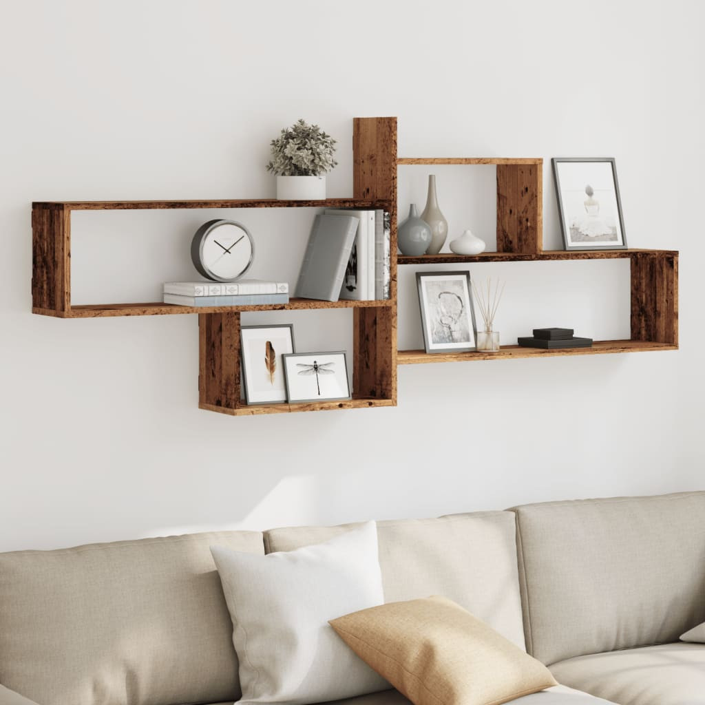 vidaXL Wandregal Altholz-Optik 167,5x18x68 cm Holzwerkstoff