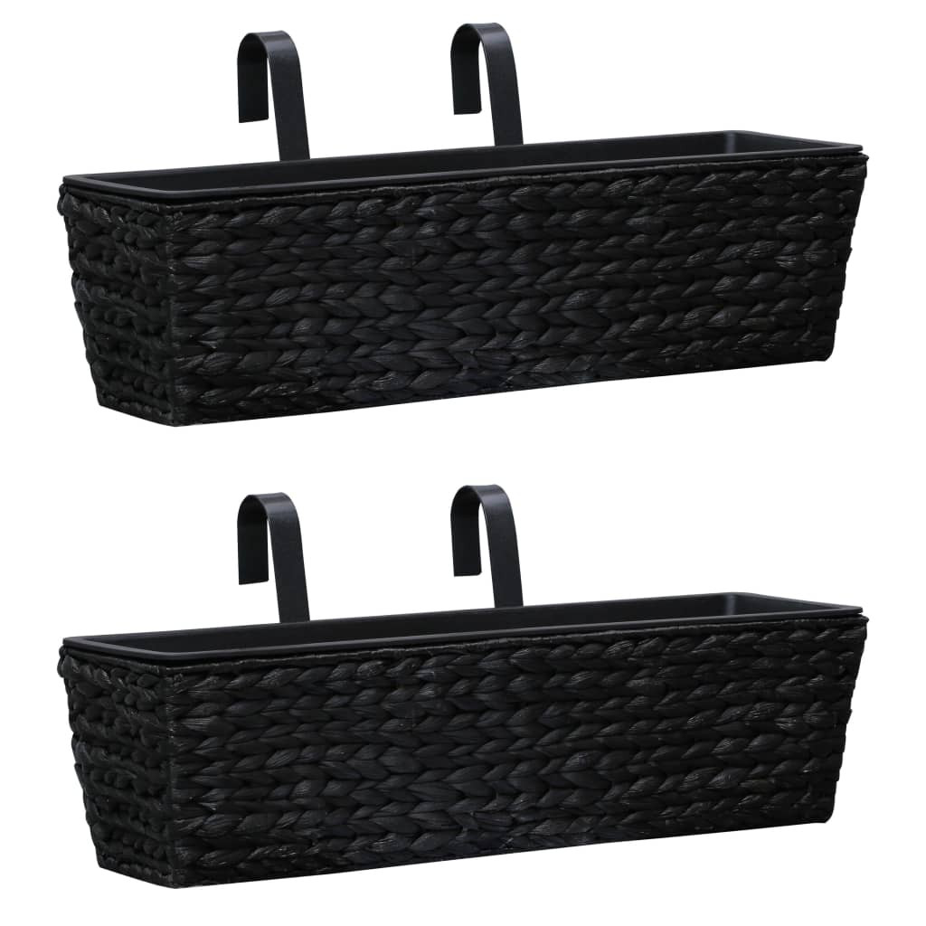 vidaXL Blumenkasten 2 Stk. Wasserhyazinthe Schwarz