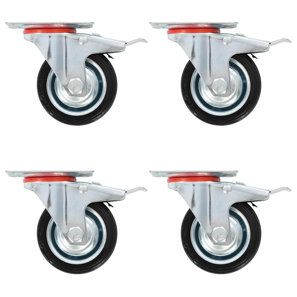 vidaXL Lenkrollen mit Doppelbremsen 4 Stk. 75 mm