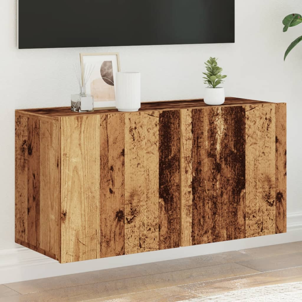 vidaXL TV-Wandschrank Altholz-Optik 80x30x41 cm