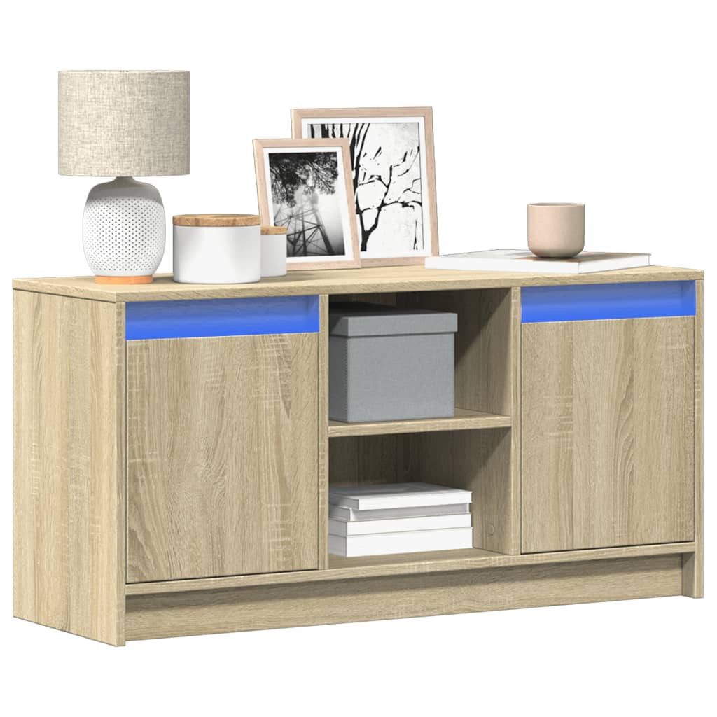 vidaXL TV-Schrank mit LED-Beleuchtung Sonoma-Eiche 100x34x50 cm