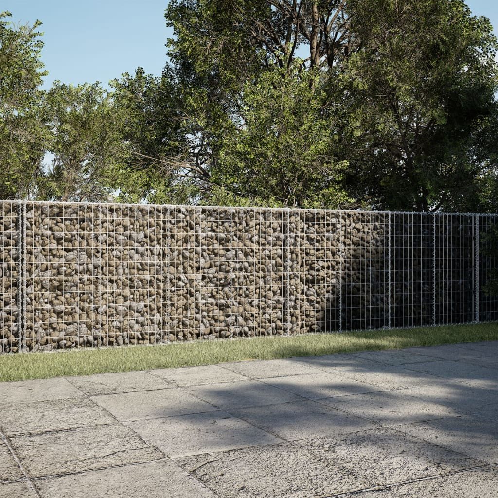 vidaXL Gabione mit Deckel 1100x100x100 cm Verzinktes Eisen