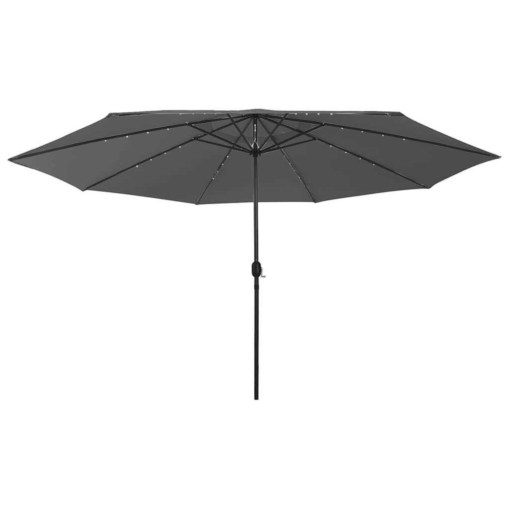 vidaXL Sonnenschirm mit LED-Beleuchtung 400 cm Anthrazit
