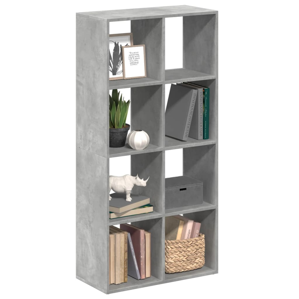 vidaXL Raumteiler-Bücherregal Betongrau 69,5x29x137,5 cm Holzwerkstoff