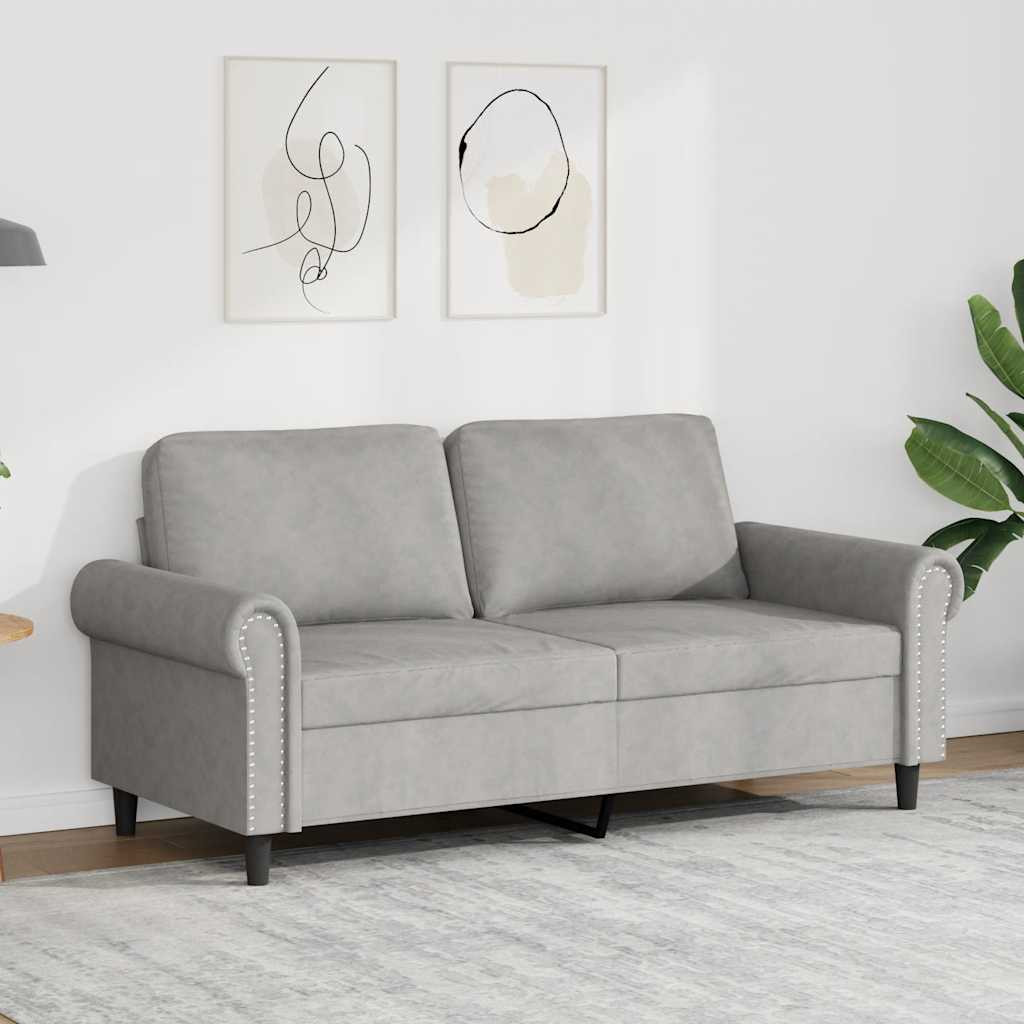 vidaXL 2-Sitzer-Sofa Hellgrau 140 cm Samt