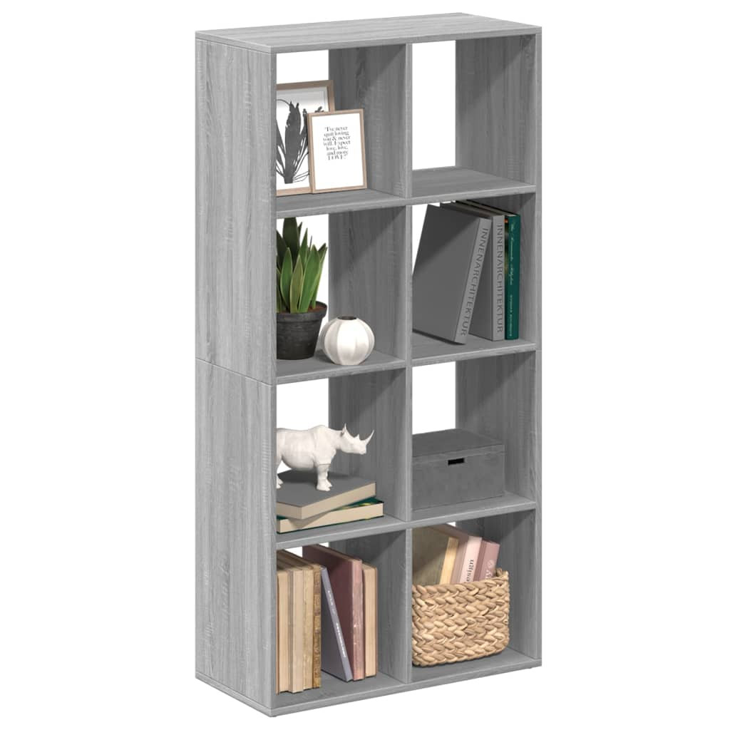 vidaXL Raumteiler-Bücherregal Grau Sonoma 69,5x29x137,5 cm