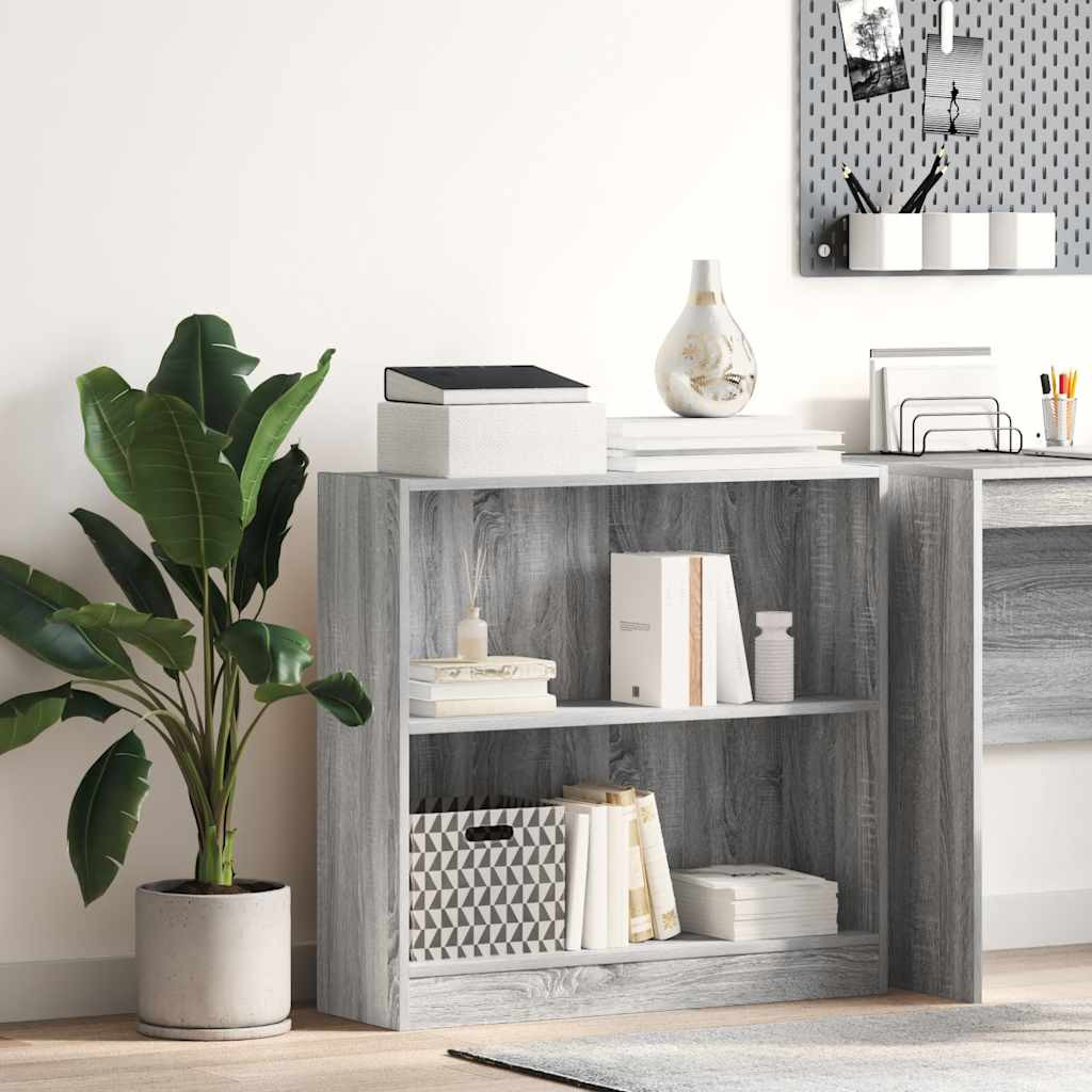 vidaXL Bücherregal Grau Sonoma 80x24x76cm Holzwerkstoff