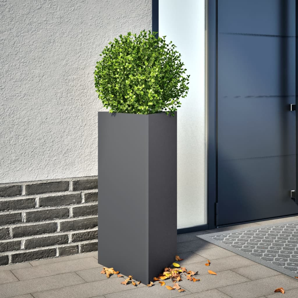 vidaXL Pflanzkübel 2 Stk. Anthrazit Dreieckig 40x34,5x75 cm Stahl