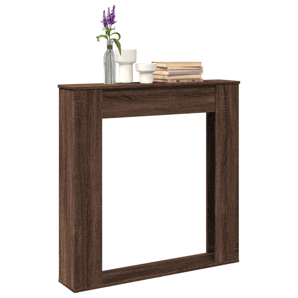 vidaXL Kaminumrandung Braun Eichen-Optik 100x20x100 cm Holzwerkstoff