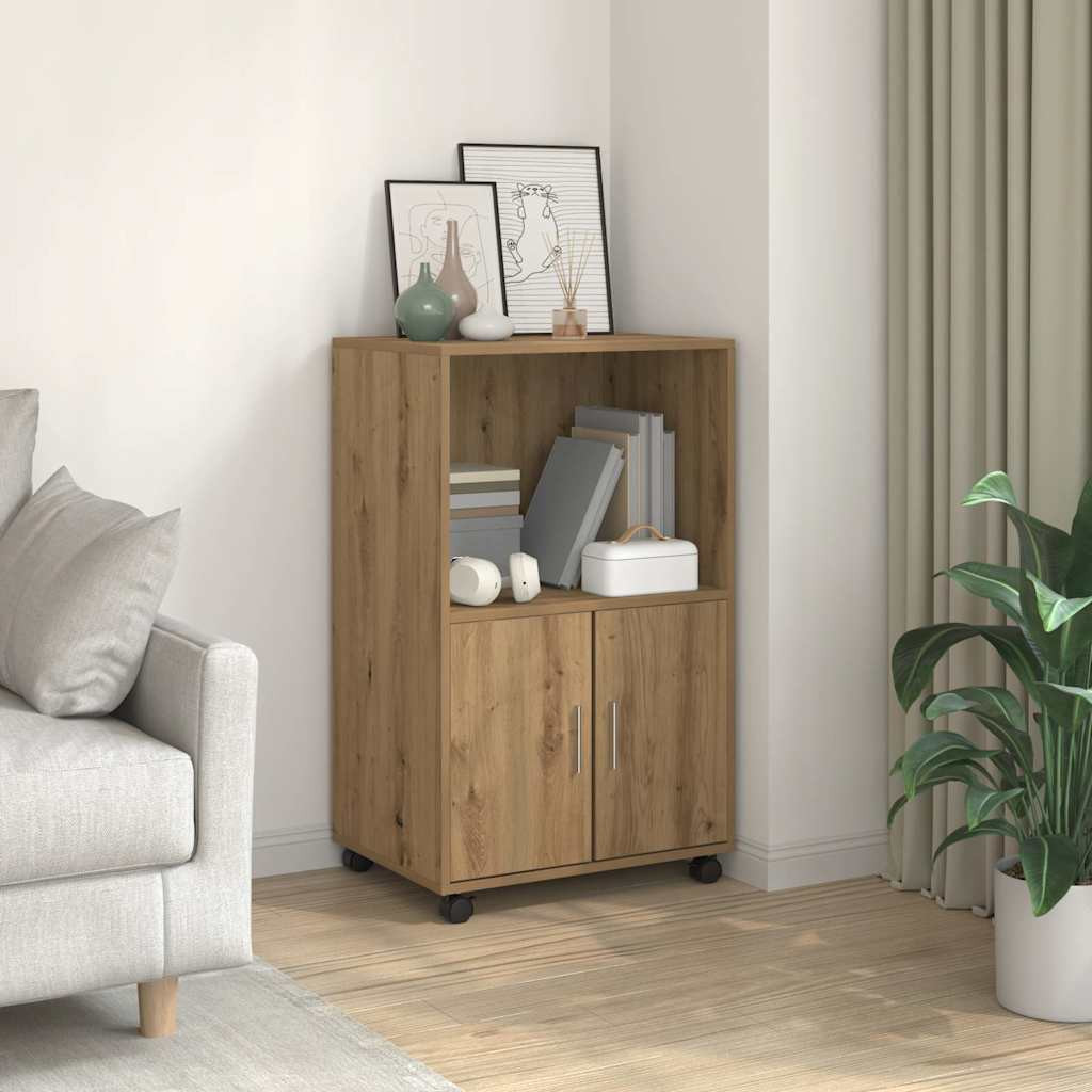 vidaXL Rollschrank Artisan-Eiche 55x40x91 cm Holzwerkstoff