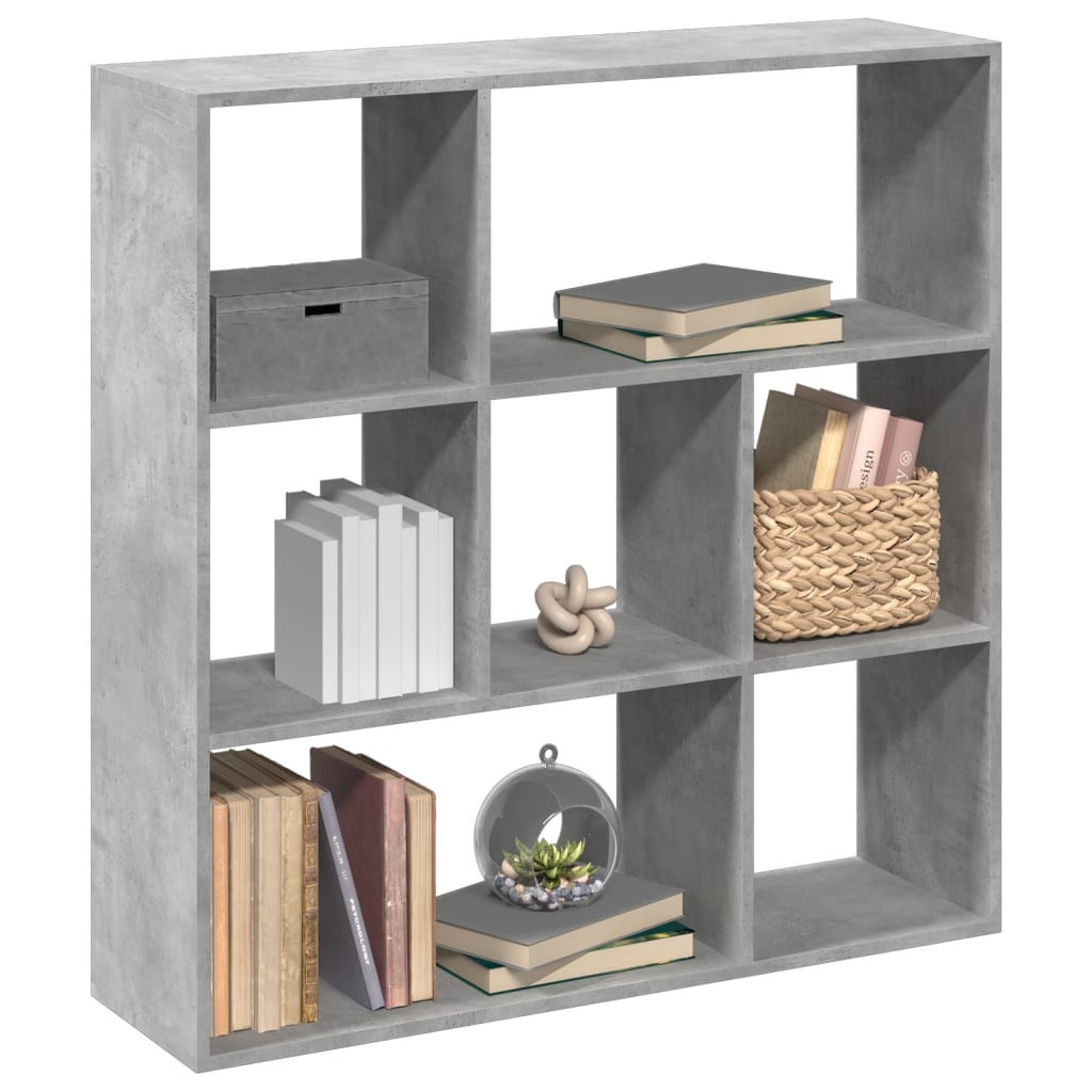 vidaXL Raumteiler-Bücherregal Betongrau 102x29x103,5 cm Holzwerkstoff