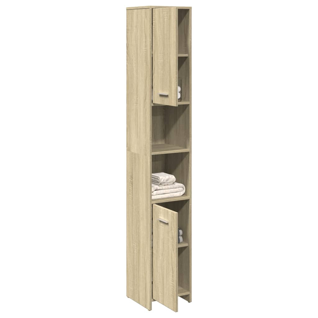 vidaXL Badezimmerschrank Sonoma-Eiche 30x30x183,5 cm Holzwerkstoff