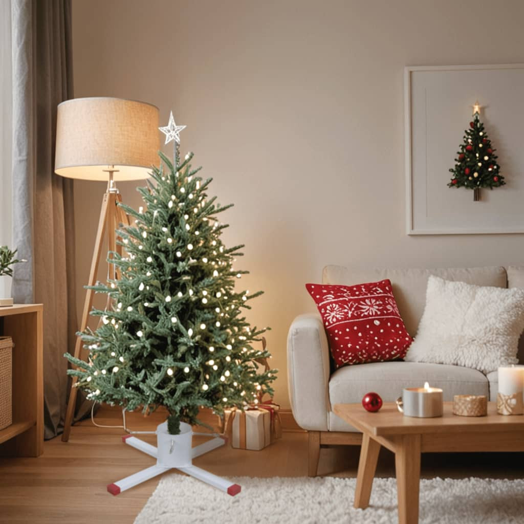 vidaXL Christbaumständer Weiß 61x61x15,5 cm