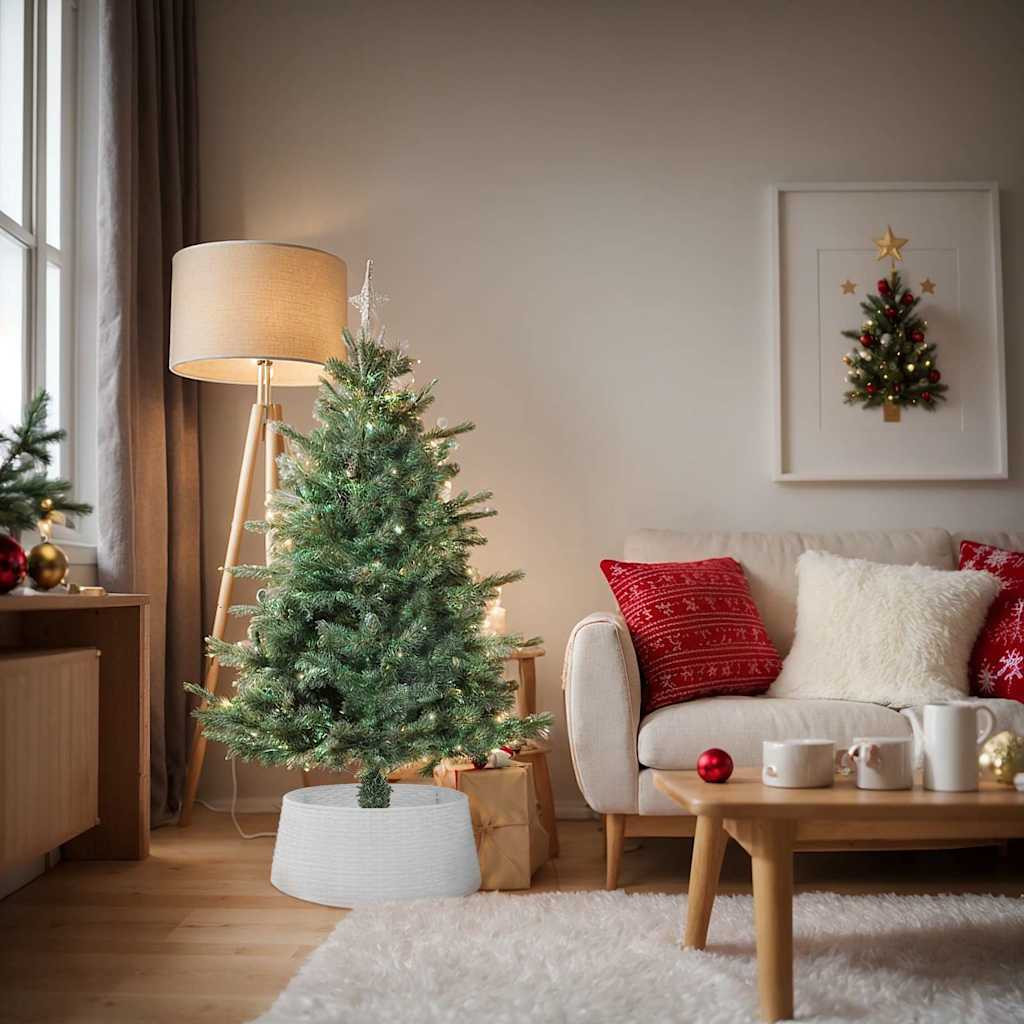 vidaXL Weihnachtsbaum-Rock Weiß Ø65x23 cm Kunststoff