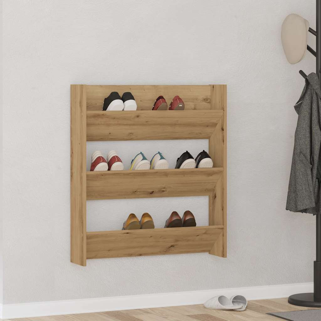 vidaXL Wand-Schuhregal Artisan-Eiche 80x18x90 cm Holzwerkstoff
