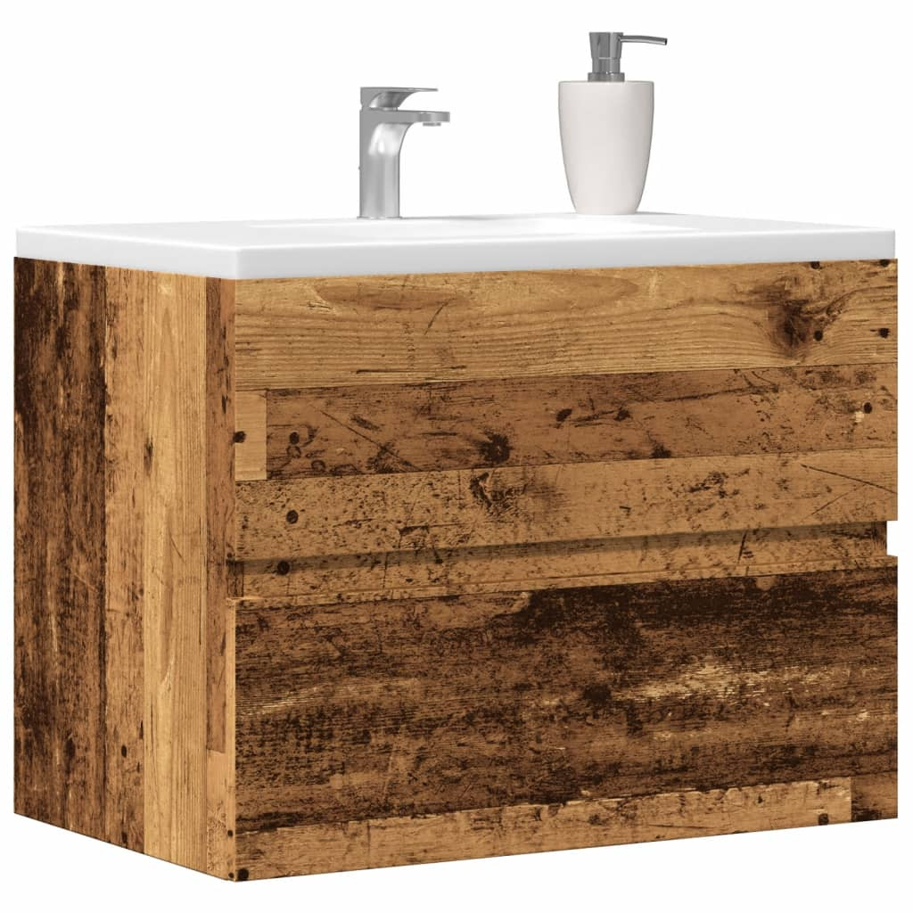 vidaXL Badschrank Altholz-Optik 60x38,5x45 cm Holzwerkstoff