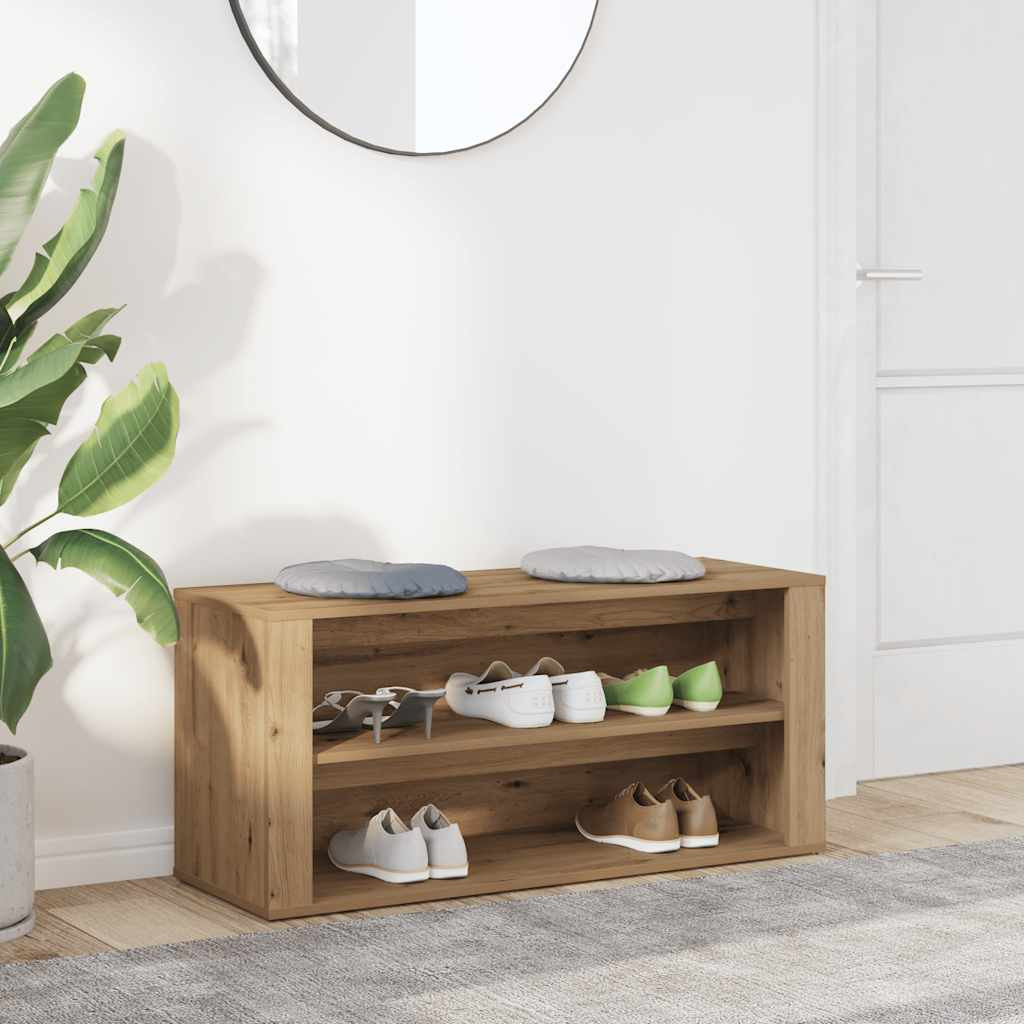 vidaXL Schuhbank Artisan-Eiche 100x35x45 cm Holzwerkstoff