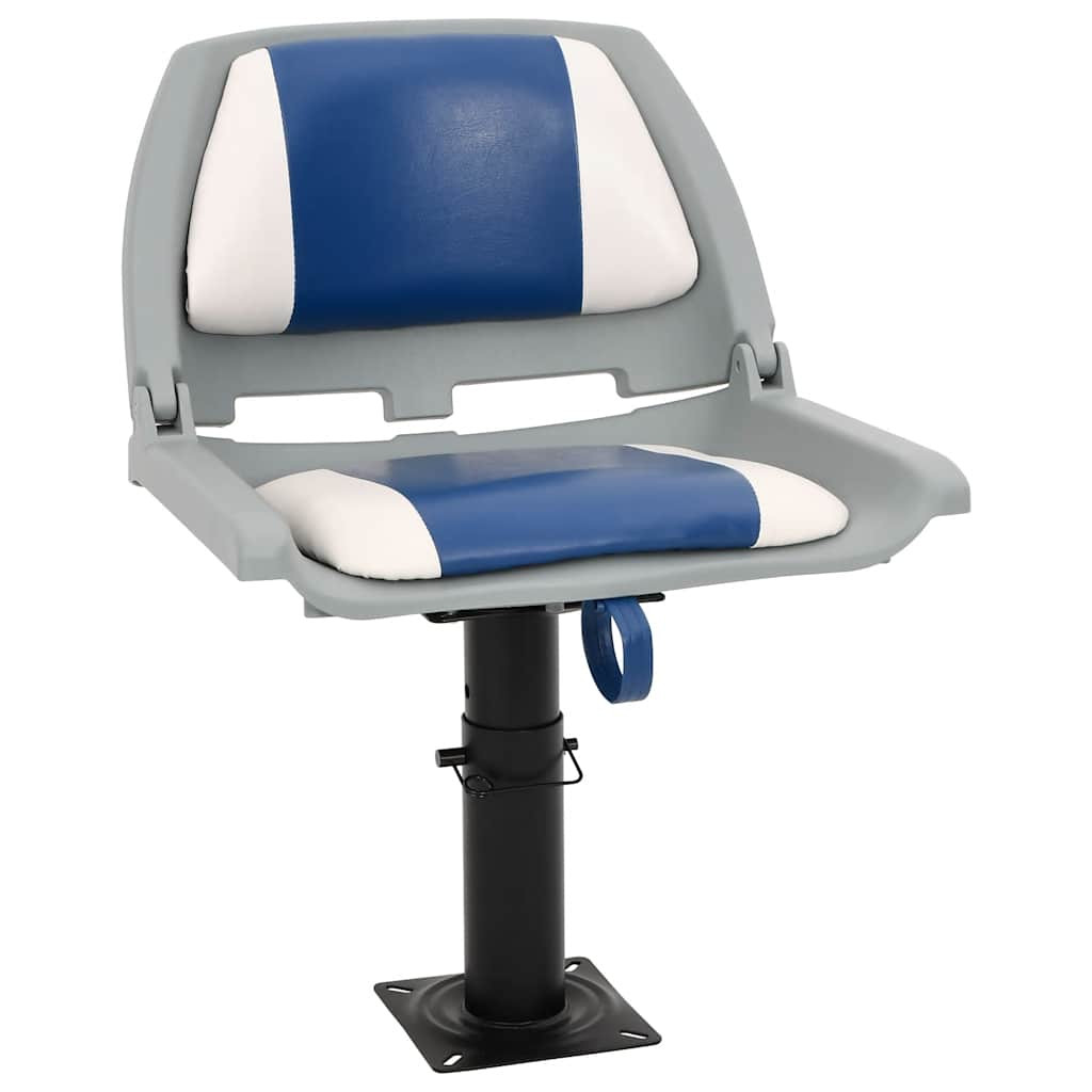 vidaXL 2-tlg. Bootssitz-Set Klappbar Blau und Weiß 48x51x41 cm