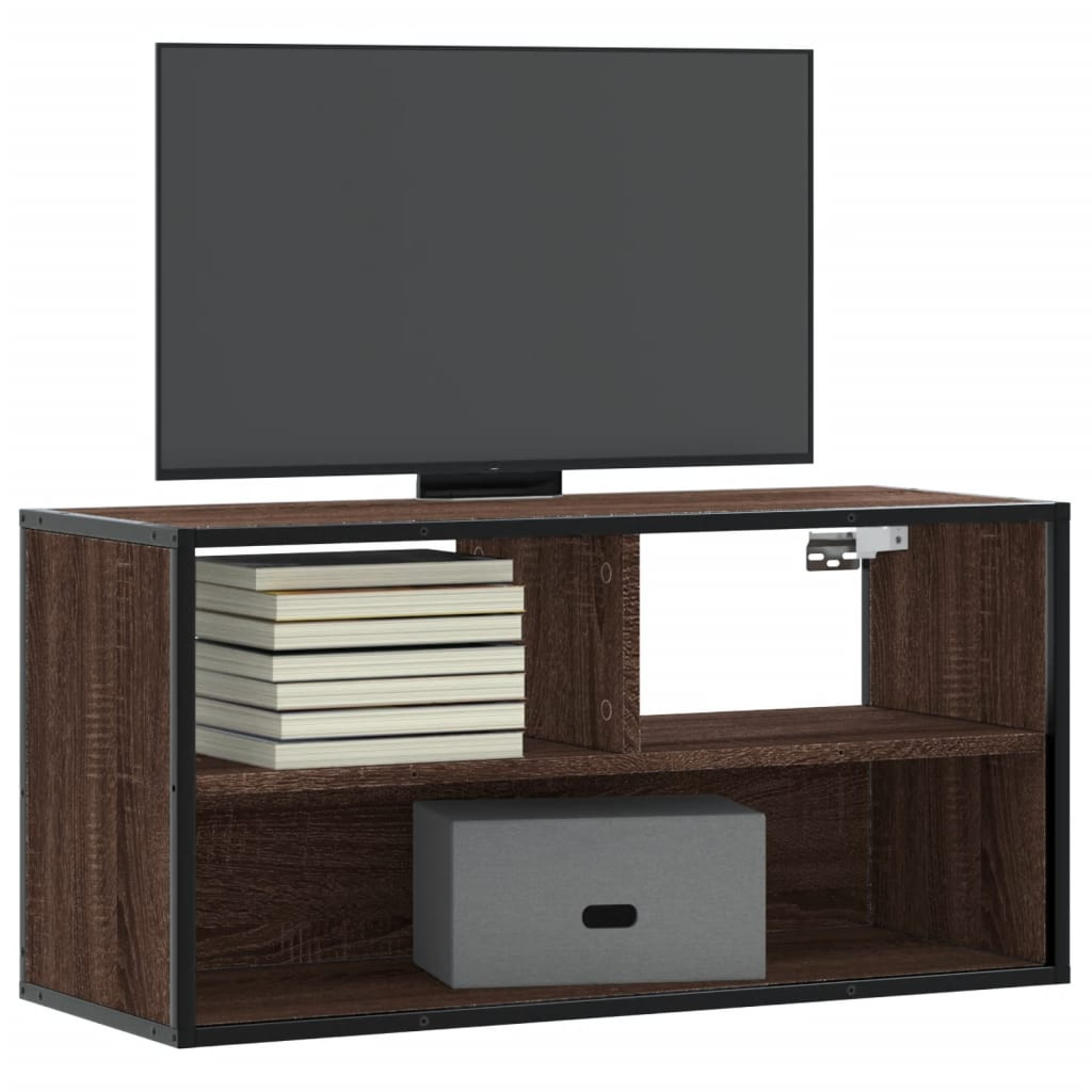 vidaXL TV-Schrank Braun Eiche 80x31x39,5 cm Holzwerkstoff und Metall