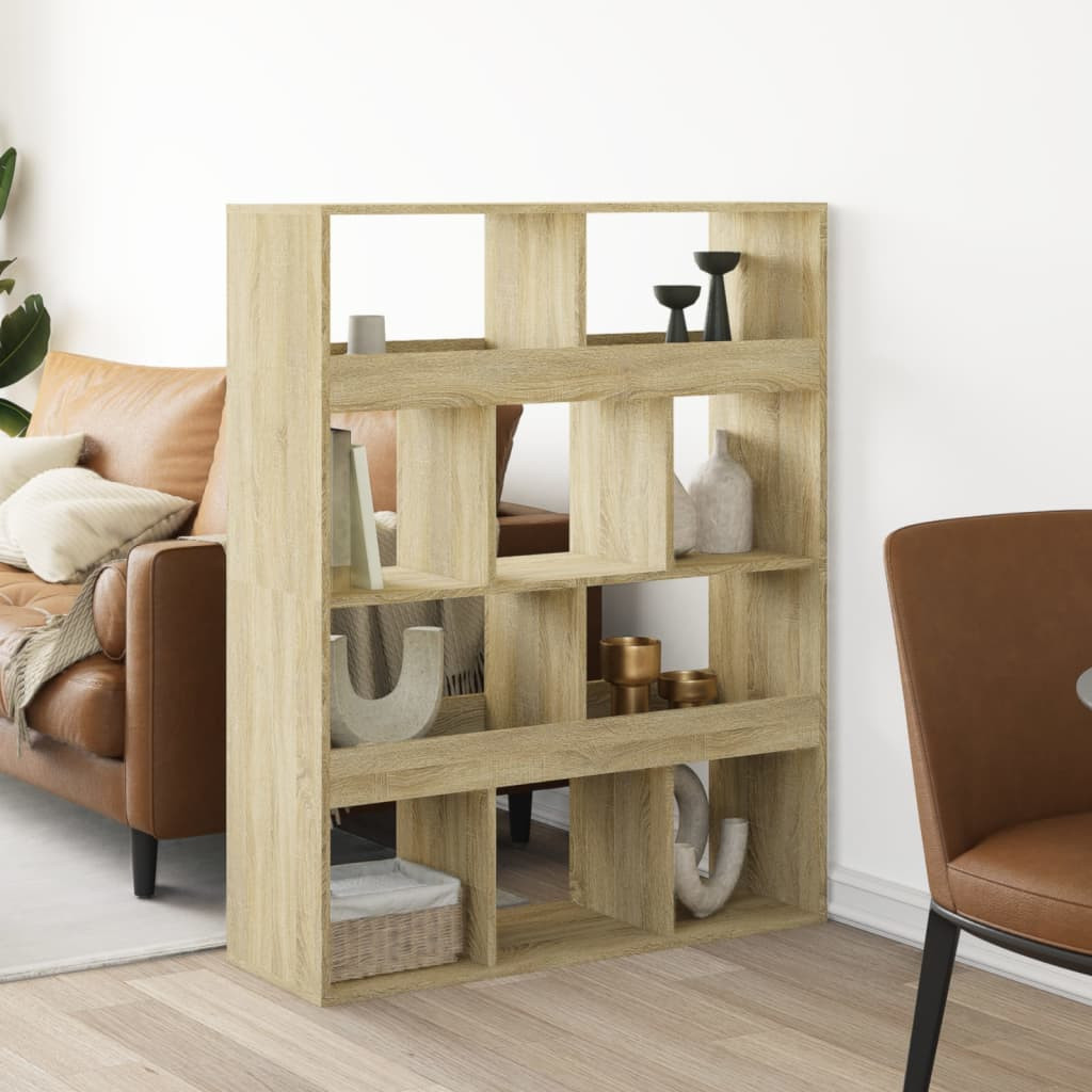 vidaXL Raumteiler Sonoma-Eiche 100x33x125,5 cm Holzwerkstoff
