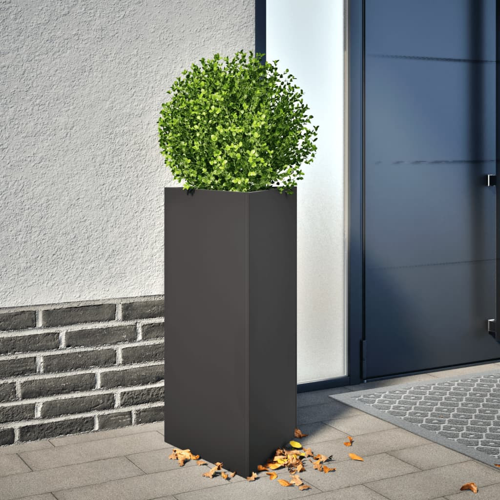 vidaXL Pflanzkübel Schwarz Dreieckig 40x34,5x75 cm Stahl