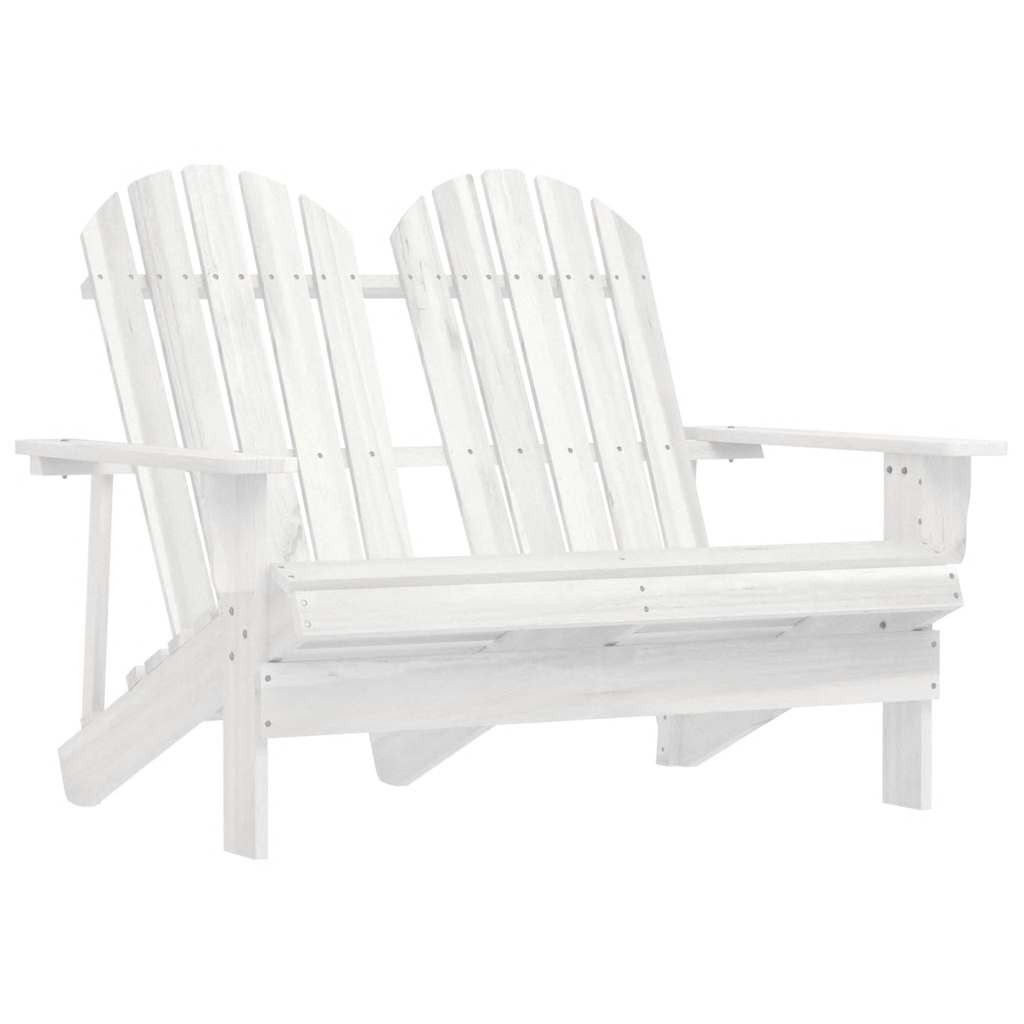 vidaXL 2-Sitzer Adirondack-Gartenbank Massivholz Tanne Weiß