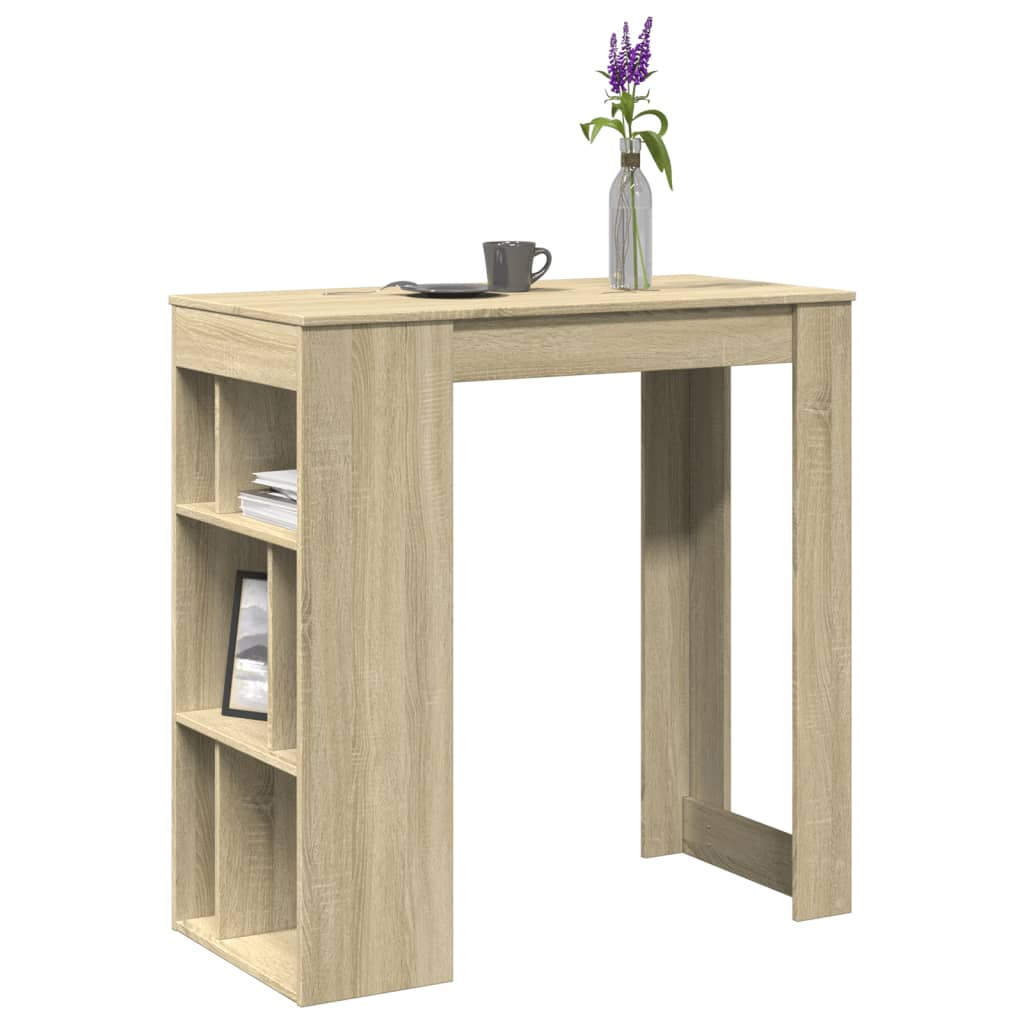 vidaXL Bartisch mit Regal Sonoma-Eiche 102x50x103,5 cm Holzwerkstoff