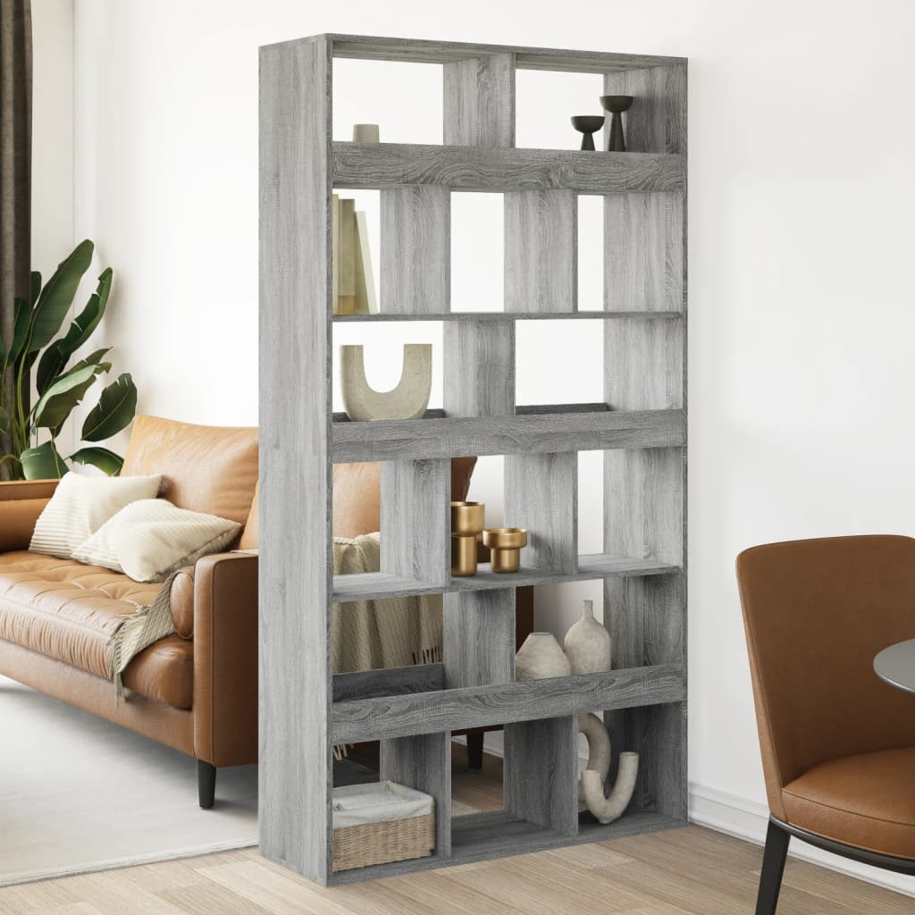 vidaXL Raumteiler Grau Sonoma 100x33x187,5 cm Holzwerkstoff