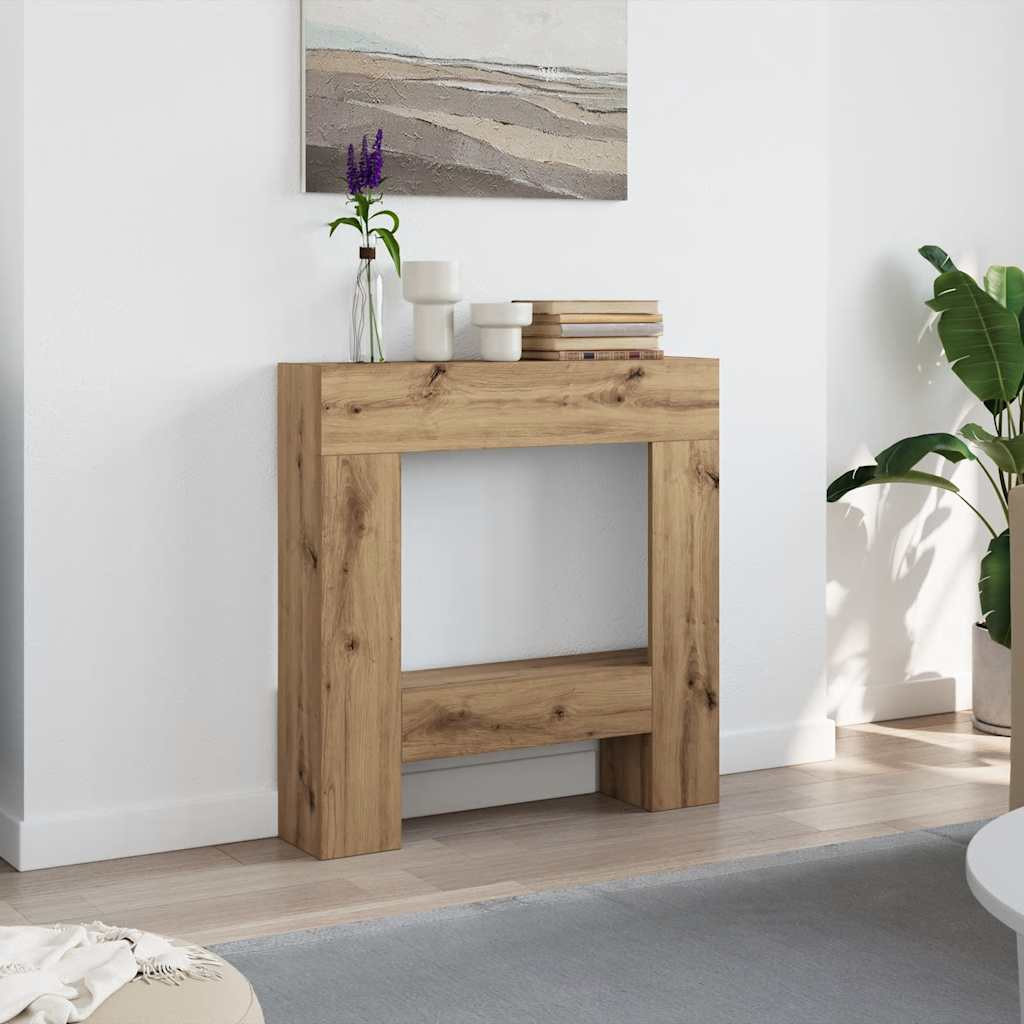 vidaXL Kaminumrandung Artisan-Eiche 81x18x82 cm Holzwerkstoff