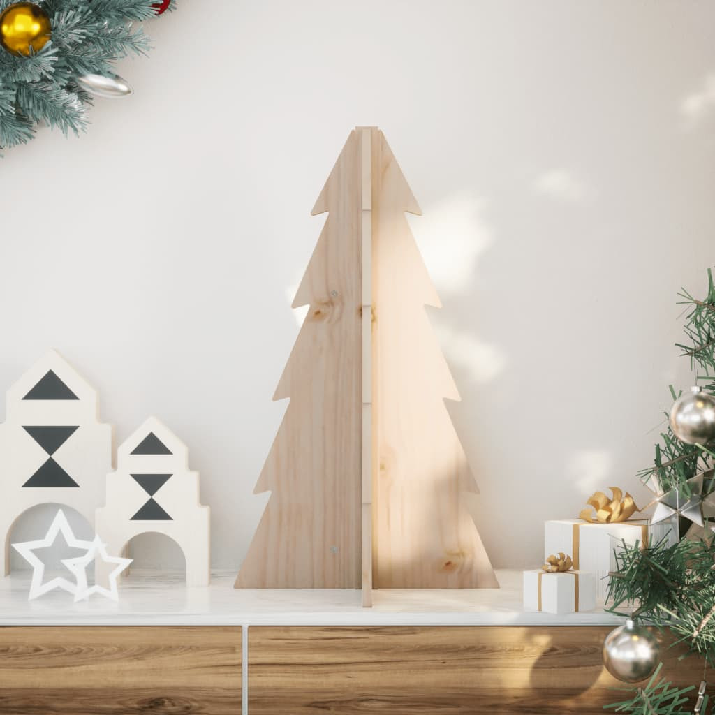 vidaXL Weihnachtsbaum Holz zum Schmücken 69,5 cm Massivholz Kiefer