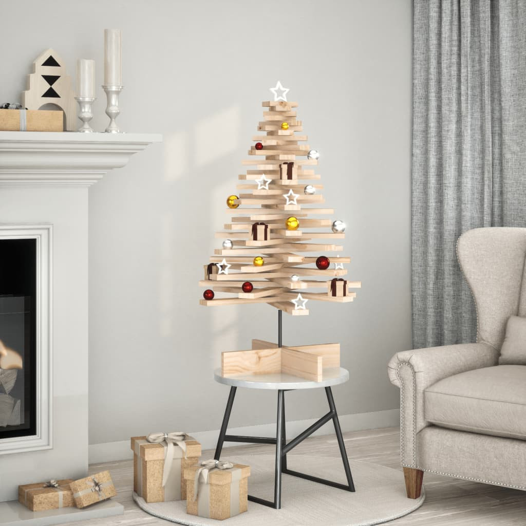vidaXL Weihnachtsbaum Holz zum Schmücken 100 cm Massivholz Kiefer