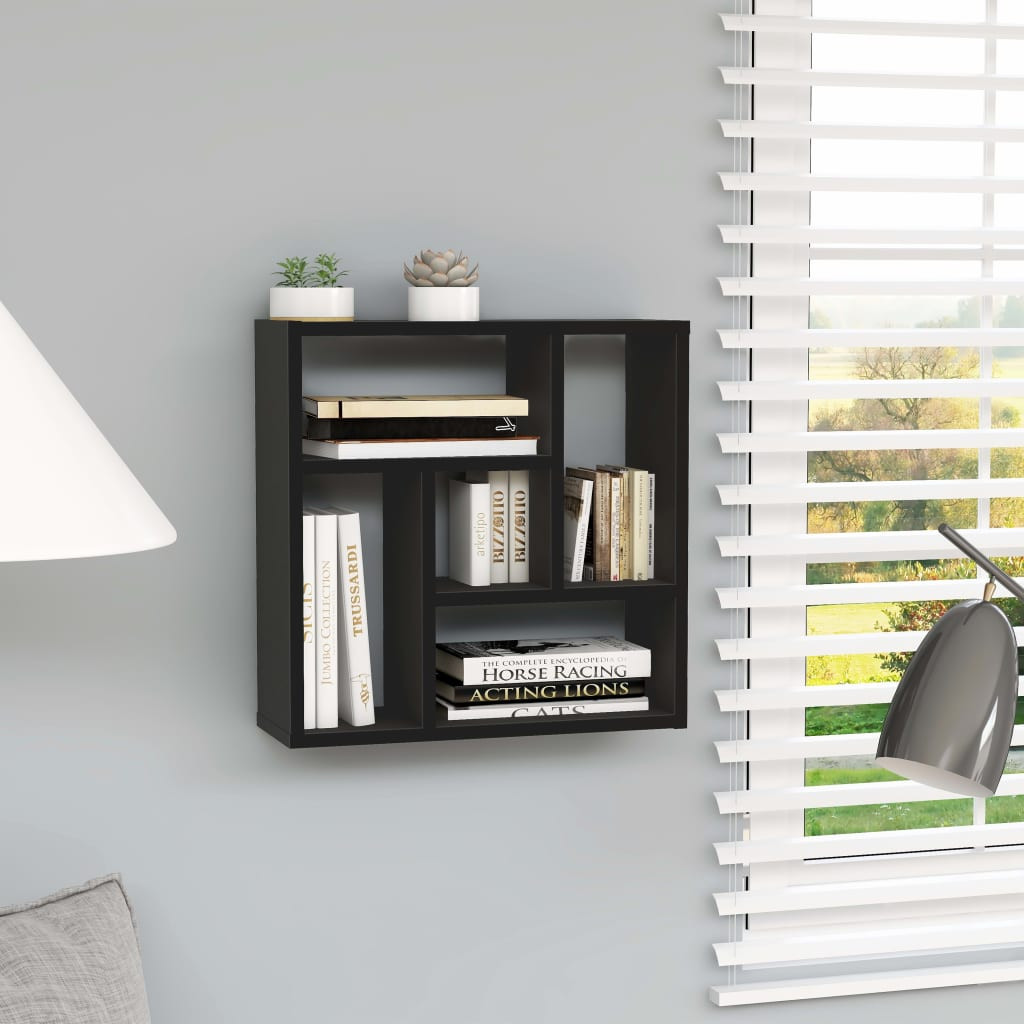 vidaXL Wandregal Schwarz 45x16x45 cm Holzwerkstoff