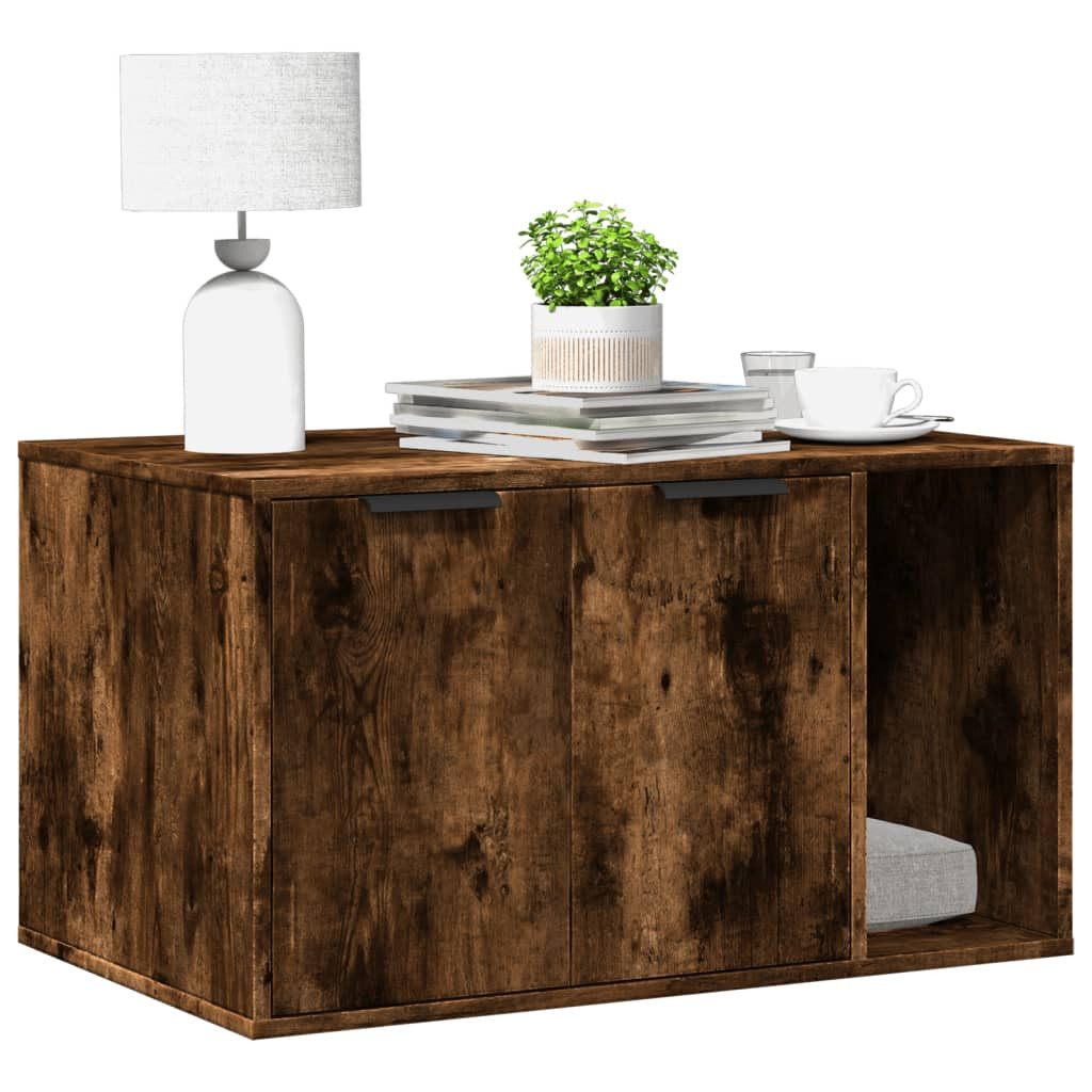 vidaXL Katzenklo Räuchereiche 80x50x45 cm Holzwerkstoff