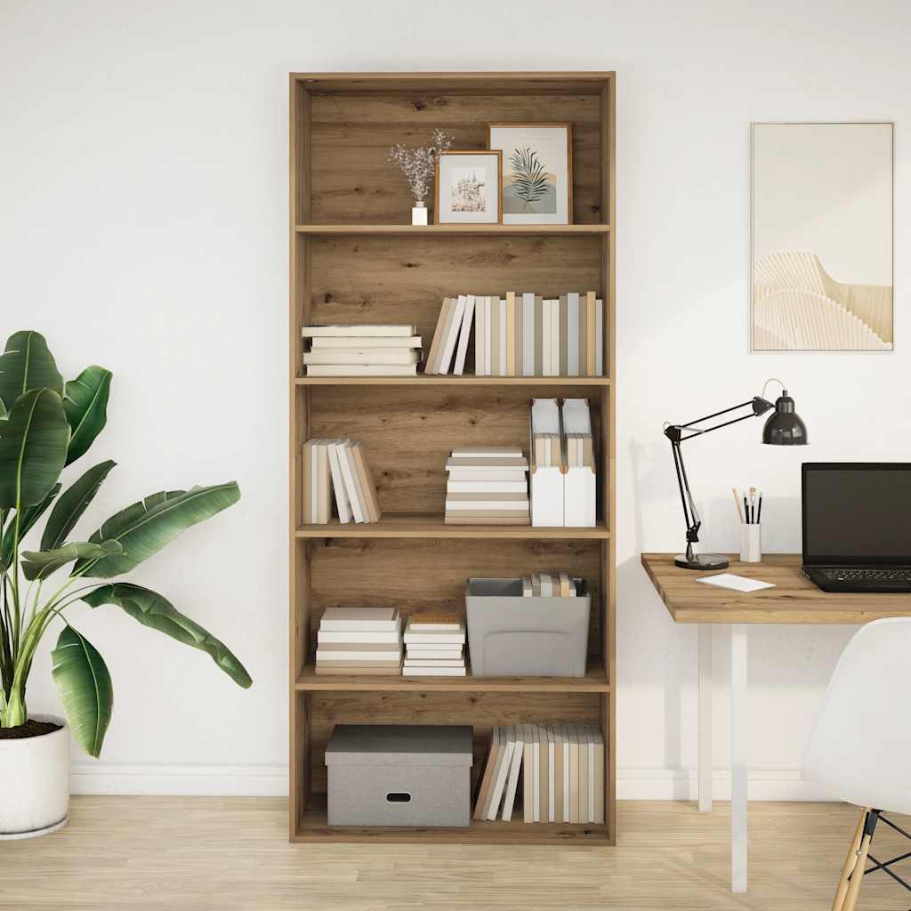 vidaXL Bücherregal Artisan-Eiche 80x30x189 cm Holzwerkstoff