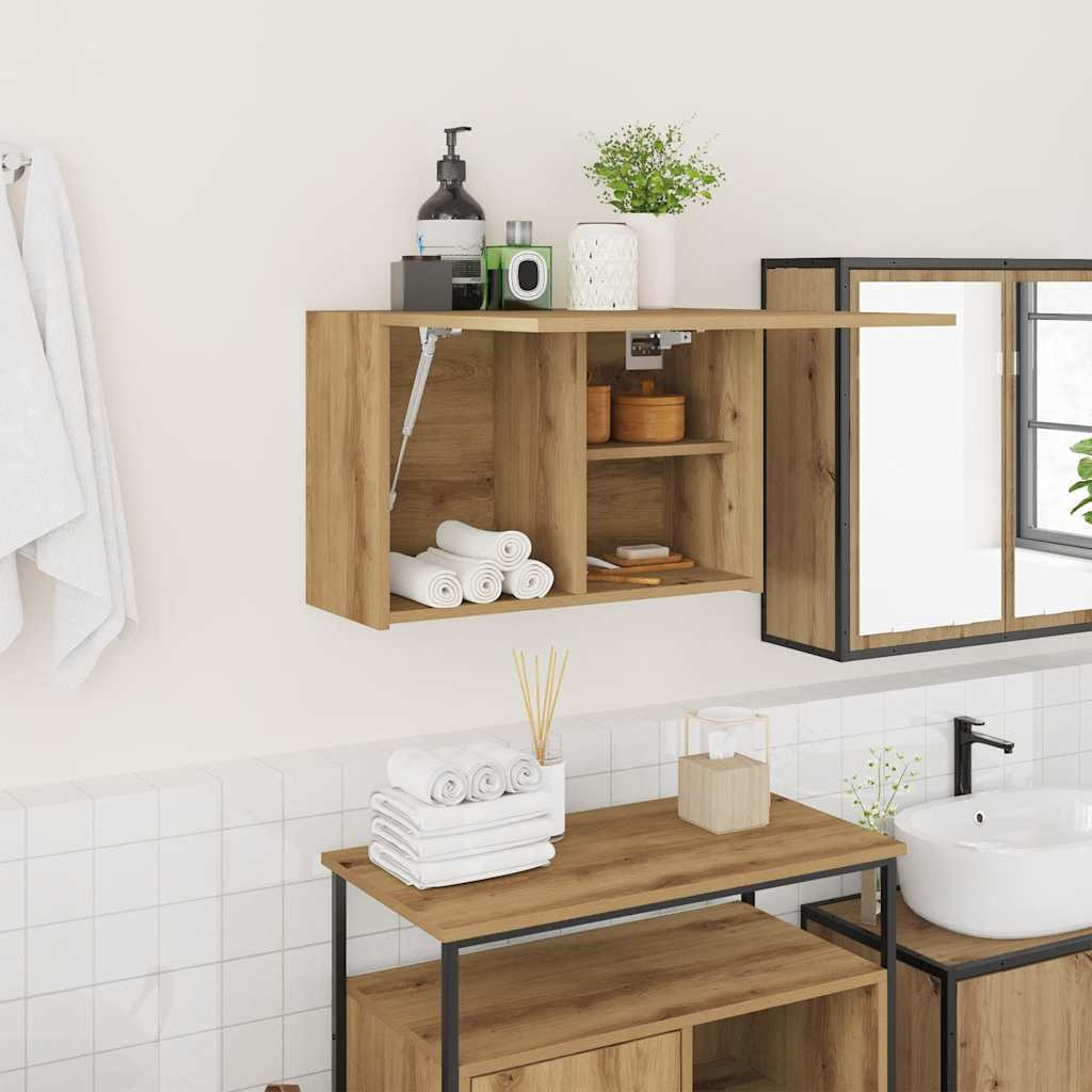 vidaXL Bad-Wandschrank Artisan-Eiche 60x25x40 cm Holzwerkstoff