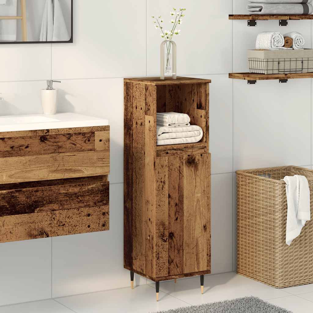vidaXL Badschrank Altholz-Optik 30x30x100 cm Holzwerkstoff