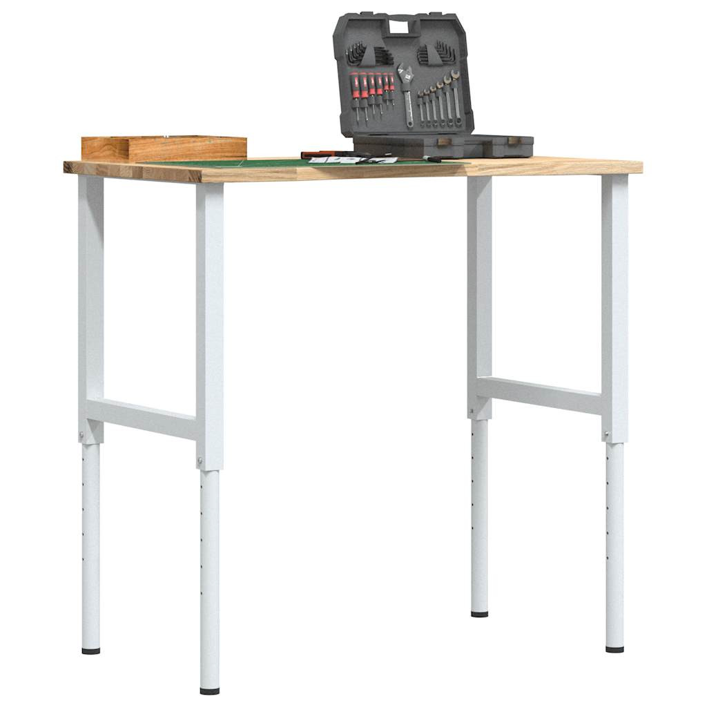 vidaXL Werkbank 100x60x(71,5-98) cm Massivholz Eiche