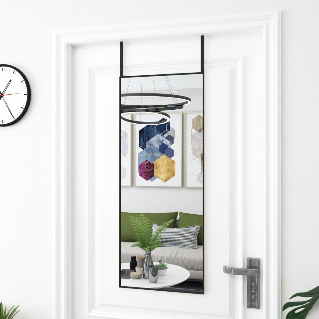 vidaXL Türspiegel Schwarz 40x100 cm Glas und Aluminium