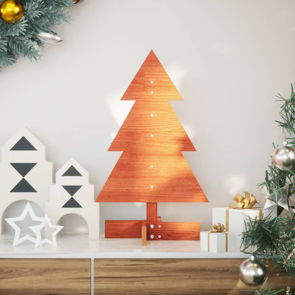vidaXL Weihnachtsbaum zum Schmücken Wachsbraun 60 cm Massivholz Kiefer