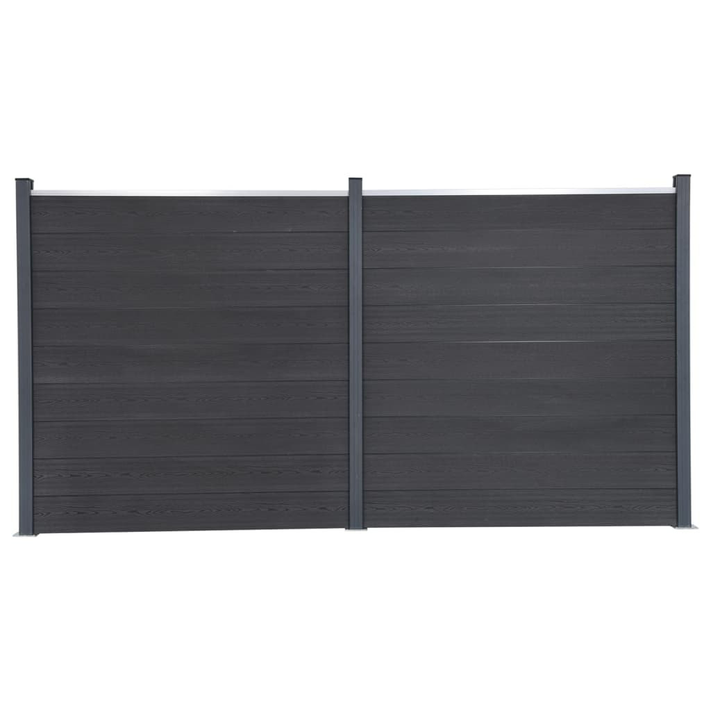 vidaXL Zaunelement-Set Grau 353x186 cm WPC