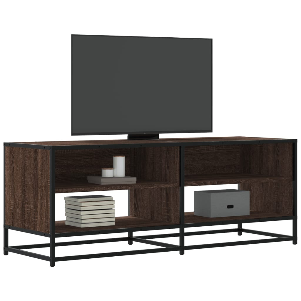 vidaXL TV-Schrank Braun Eiche-Optik 120,5x40x46cm Holzwerkstoff Metall