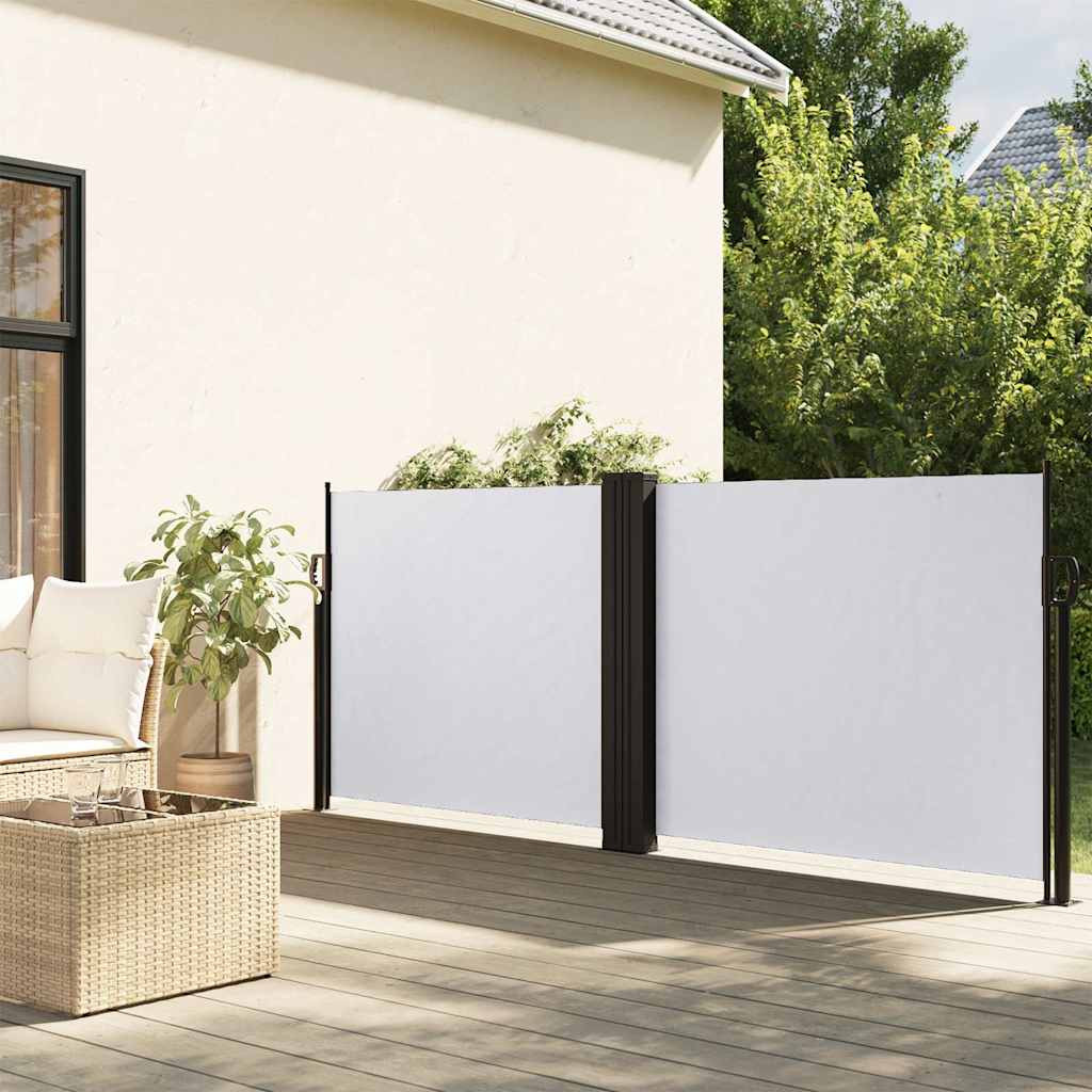 vidaXL Seitenmarkise Ausziehbar Weiß 100x600 cm