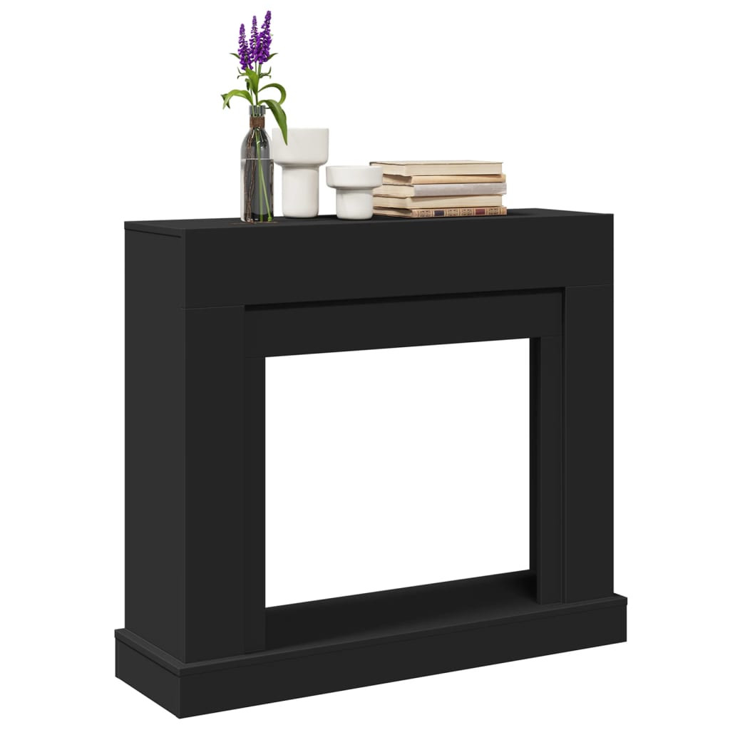 vidaXL Kaminumrandung Schwarz 100x30x87,5 cm Holzwerkstoff