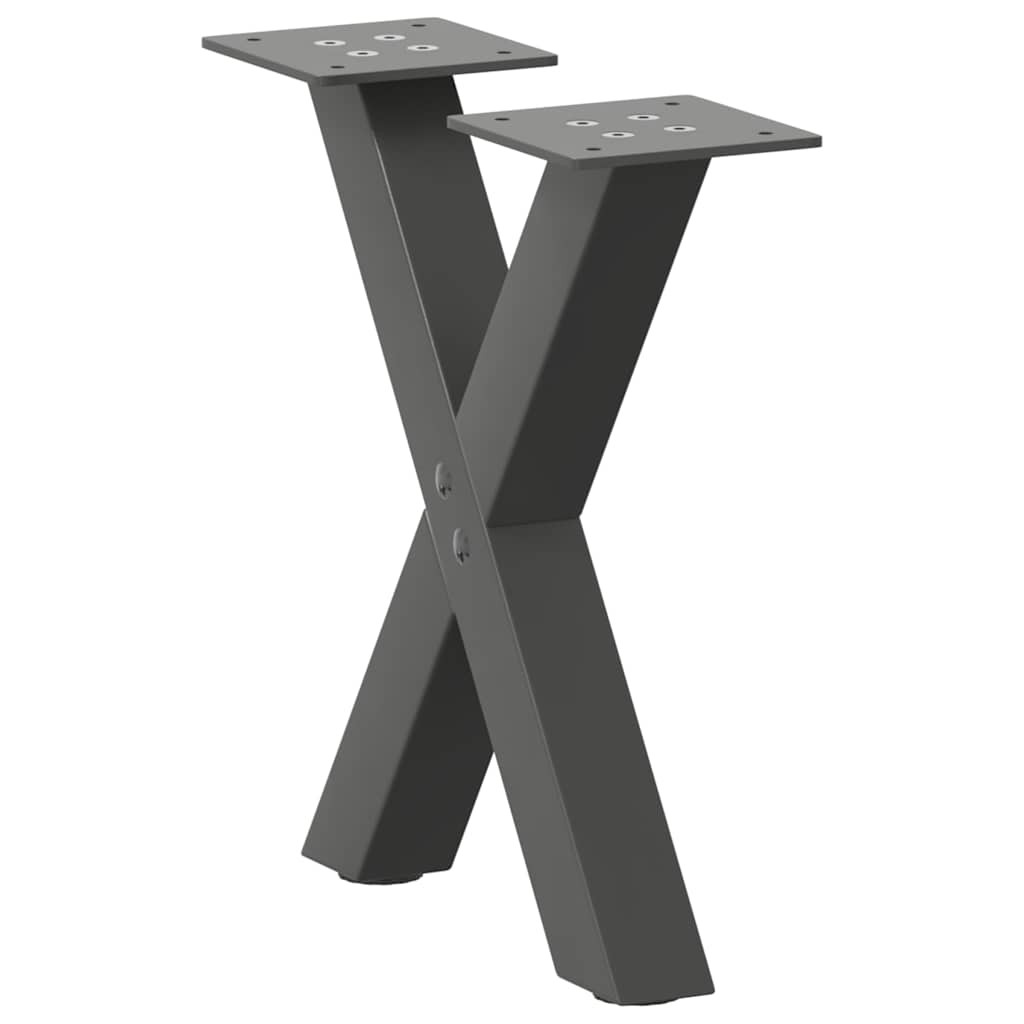 vidaXL Couchtischbeine X-Form 2 Stk. Anthrazit 37x(30-31) cm Stahl