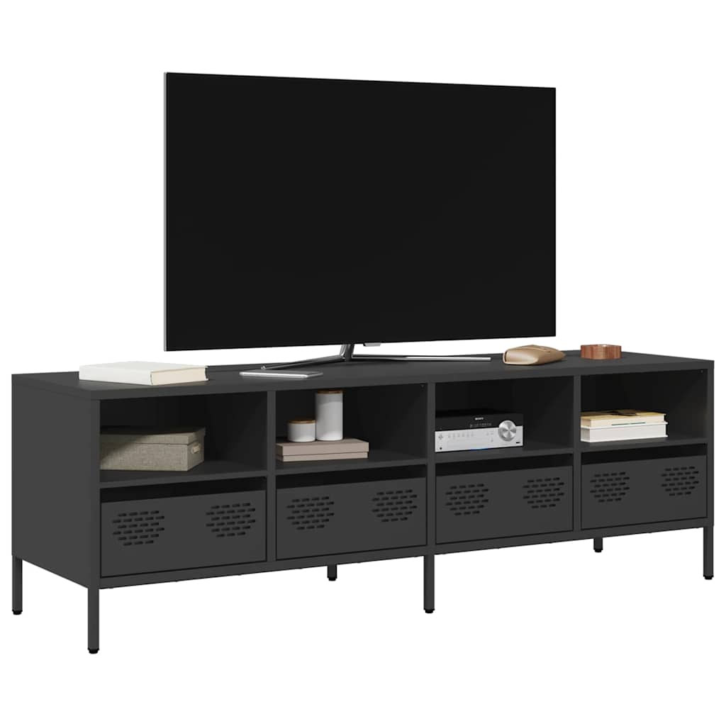 vidaXL TV-Schrank Schwarz 135x39x43,5 cm Kaltgewalzter Stahl