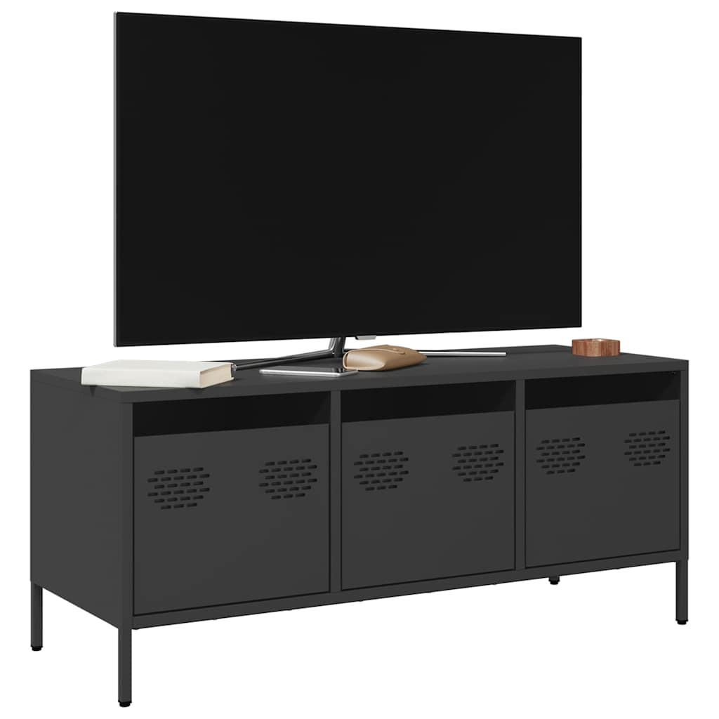 vidaXL TV-Schrank Schwarz 101,5x39x43,5 cm Kaltgewalzter Stahl