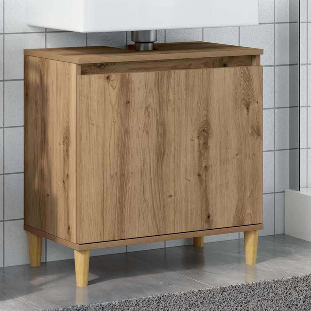 vidaXL Waschbeckenunterschrank Artisan-Eiche 58x33x60 cm Holzwerkstoff