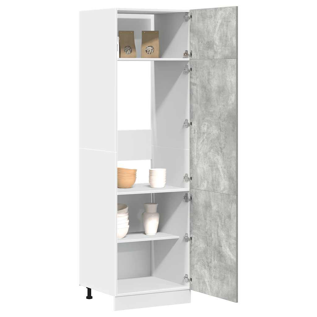 vidaXL Kühlumbauschrank Lyon Betongrau 60x57x207 cm Holzwerkstoff